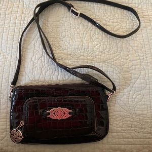 Brighton black patent mini purse wristlet EUC